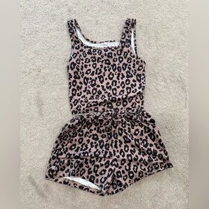 Leopard Print Tank Top and Shorts Set